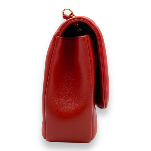 CC 15P Diana Reissue Red Flap Bag in Lambskin, Gold hardware