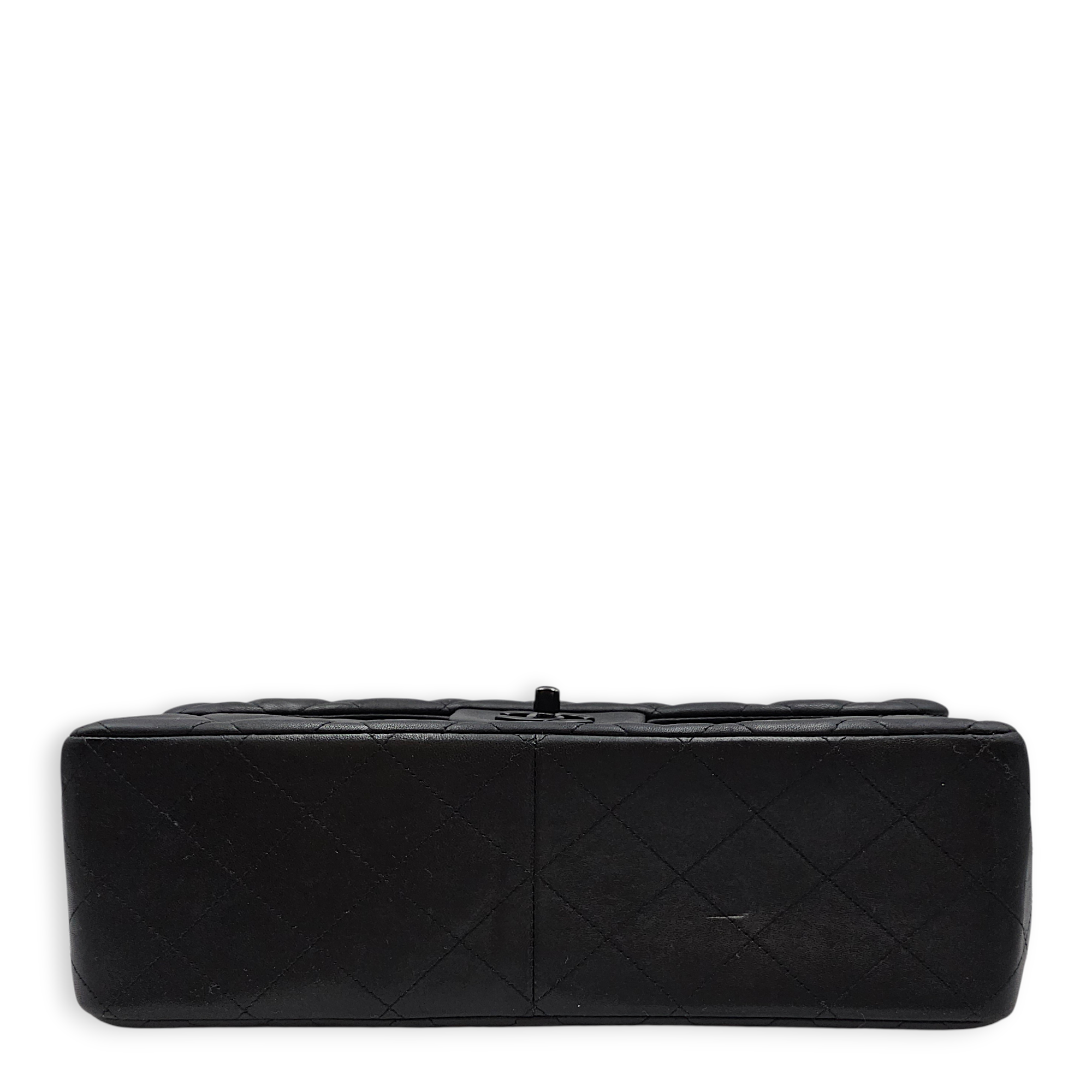 Quilted CC Classic Jumbo Black Double Flap Bag in Lambskin So Black hardware CL2512-17560 15
