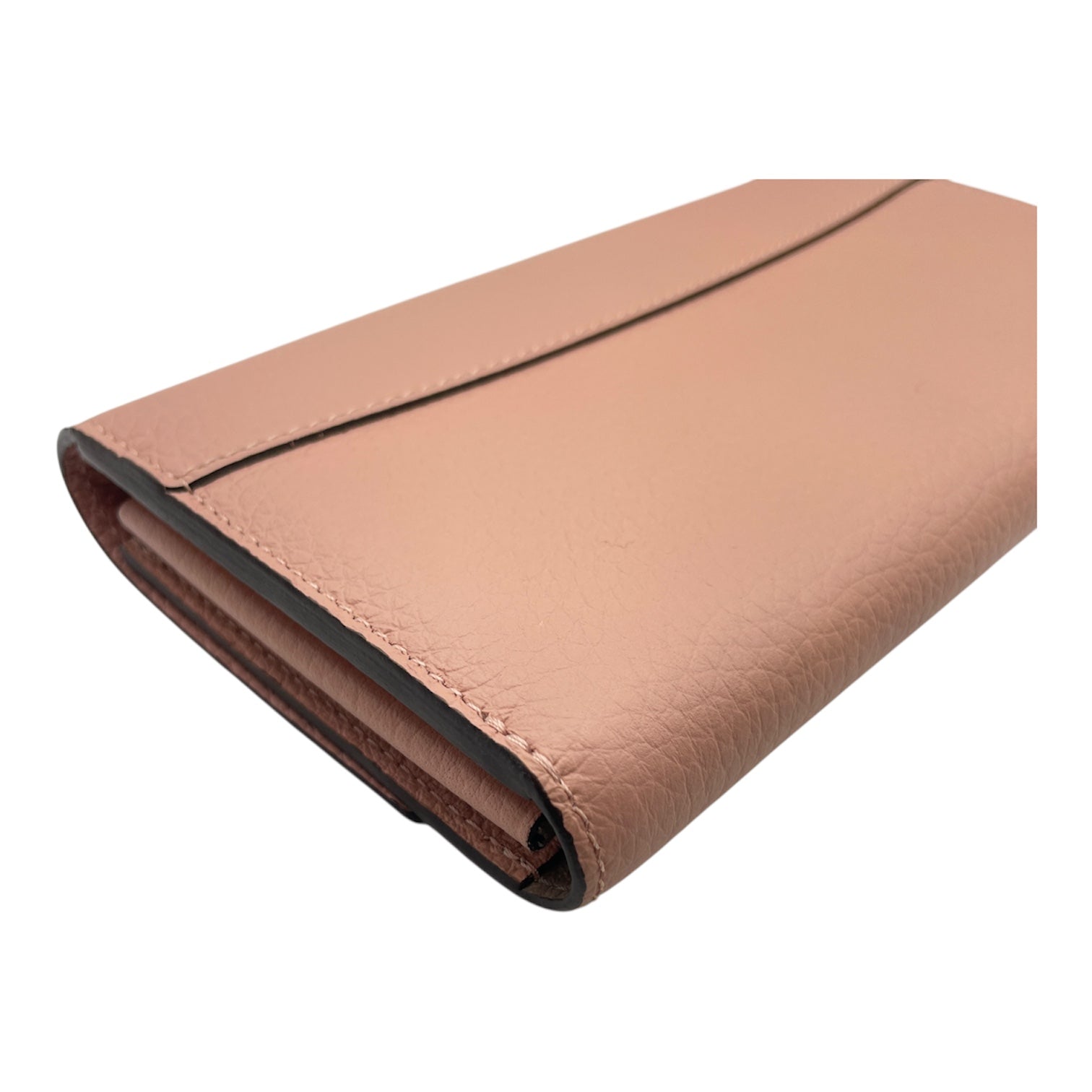 Capucines Pale Pink Wallet in Taurillon Leather, Silver hardware