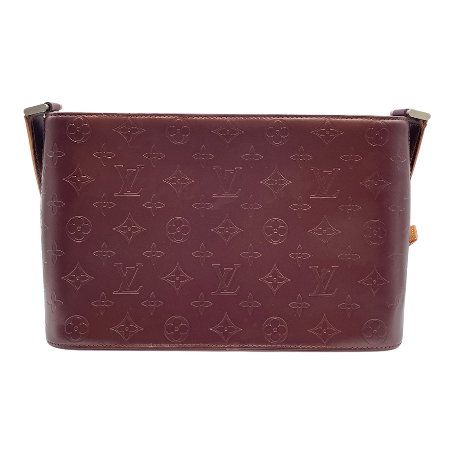 Monogram Mat Allston Burgundy Shoulder Bag in Matte Calf, Silver hardware
