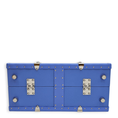 Saigon Marquetry Trunk Mini Iris Crossbody Bag in Calfskin, Silver hardware