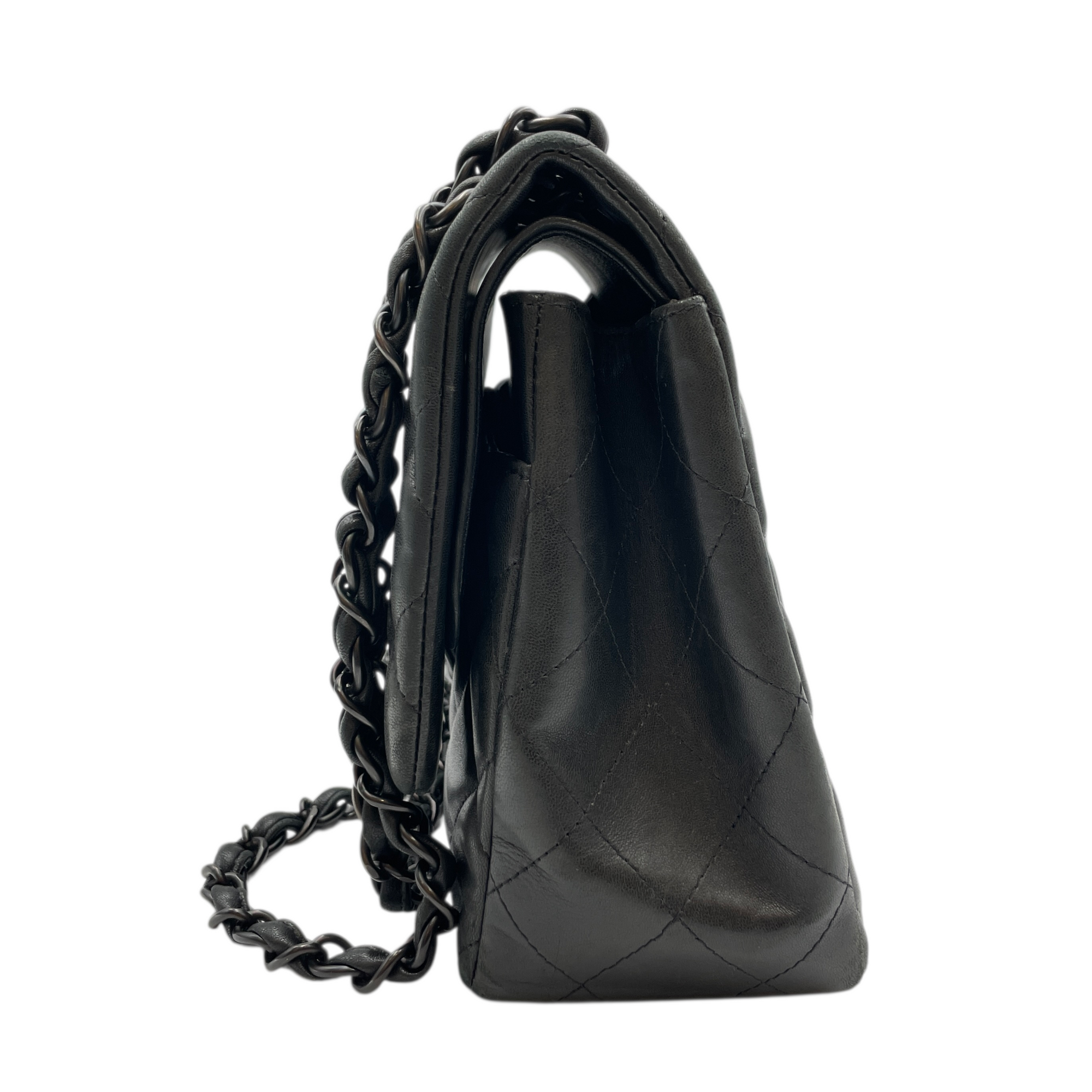 Quilted CC Classic Jumbo Black Double Flap Bag in Lambskin So Black hardware CL2512-17560 7