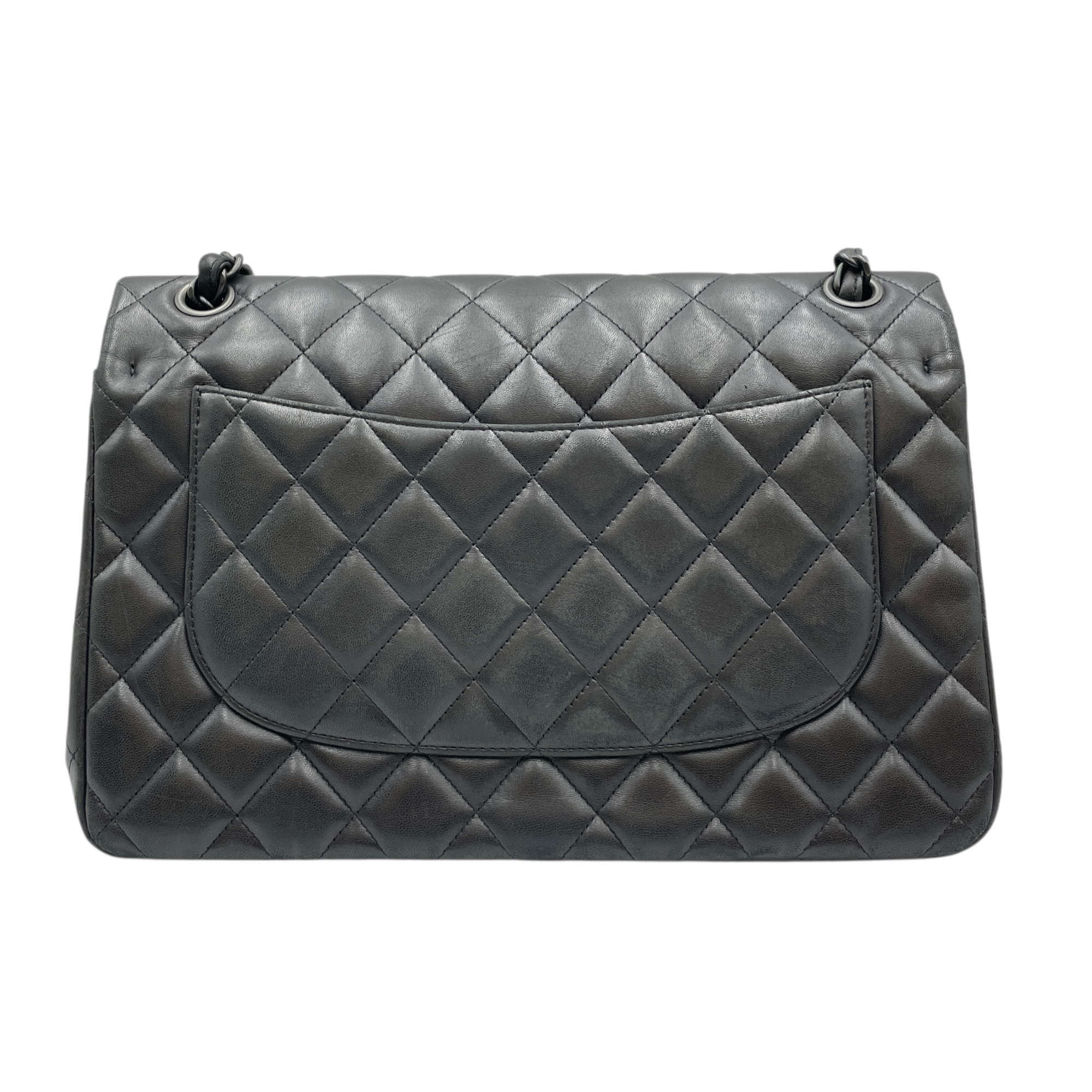 Quilted CC Classic Jumbo Black Double Flap Bag in Lambskin So Black hardware CL2512-17560 2