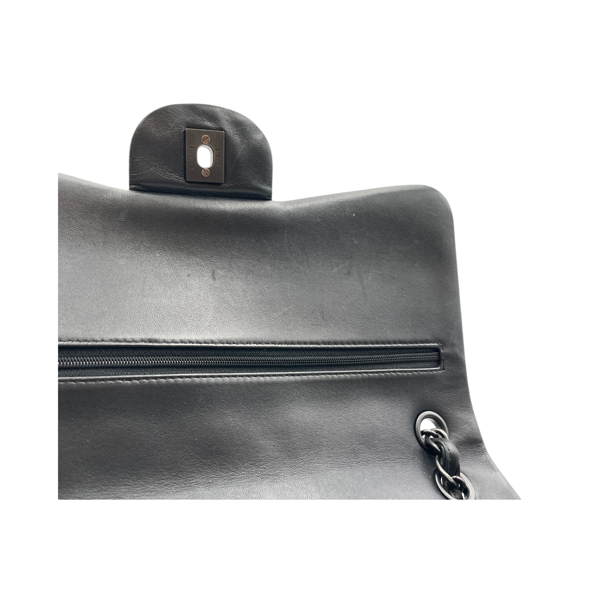 Quilted CC Classic Jumbo Black Double Flap Bag in Lambskin So Black hardware CL2512-17560 19