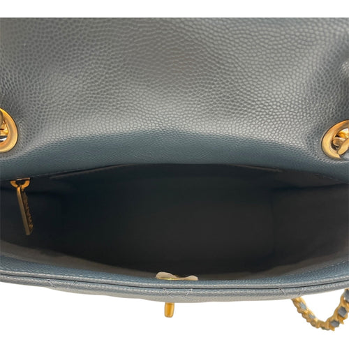 Quilted CC Baby Blue Backpack in Caviar Leather Gold hardware CL2512-17716 7