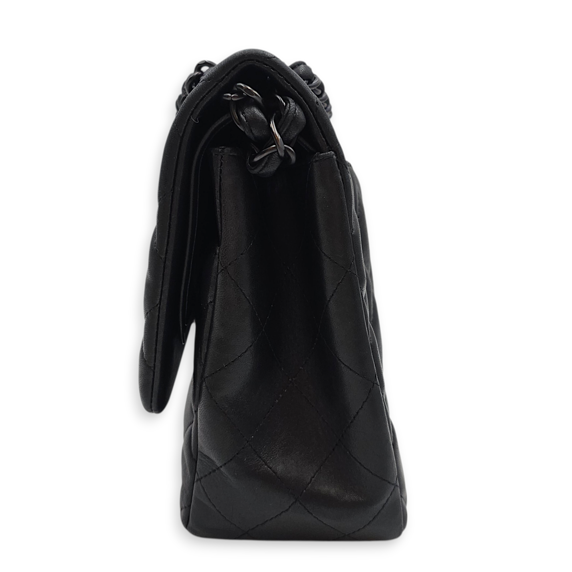 Quilted CC Classic Jumbo Black Double Flap Bag in Lambskin So Black hardware CL2512-17560 6