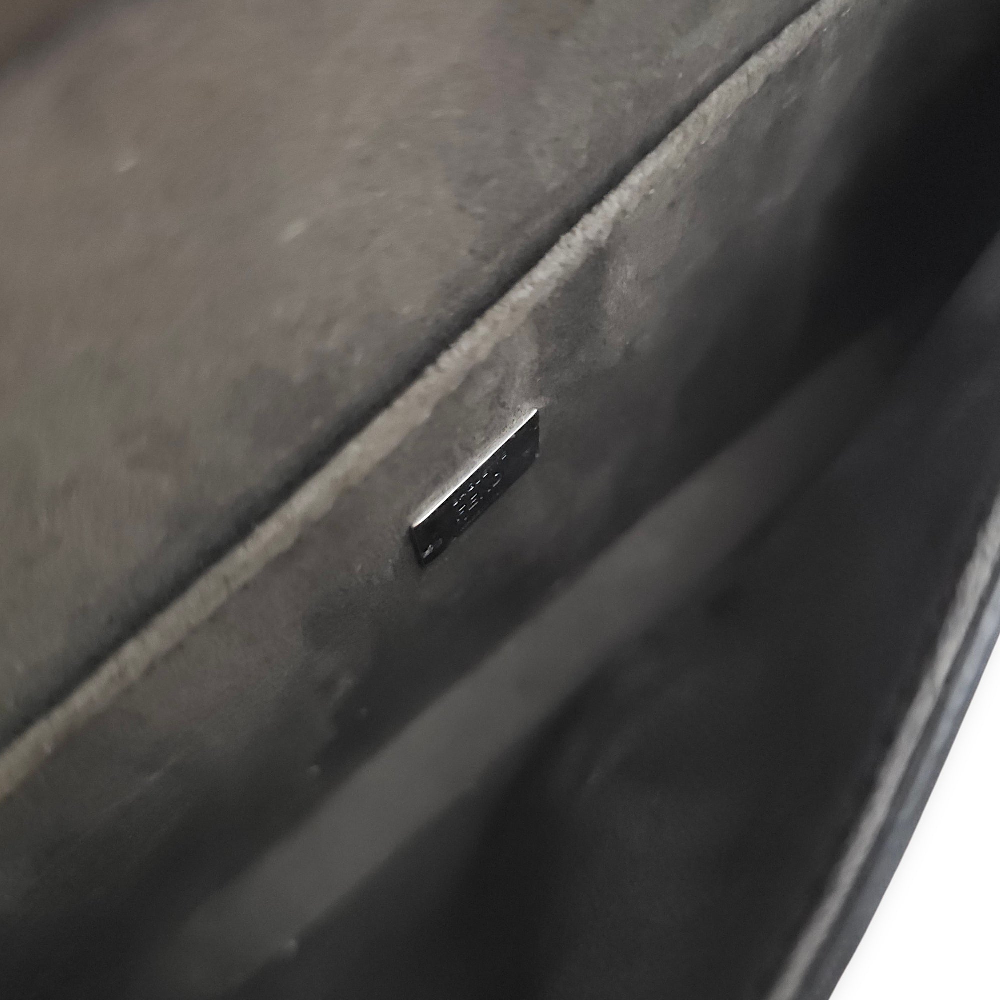 Double Baguette with Floral Appliques Micro Black/Beige Crossbody Bag in Nappa Leather, Silver hardware