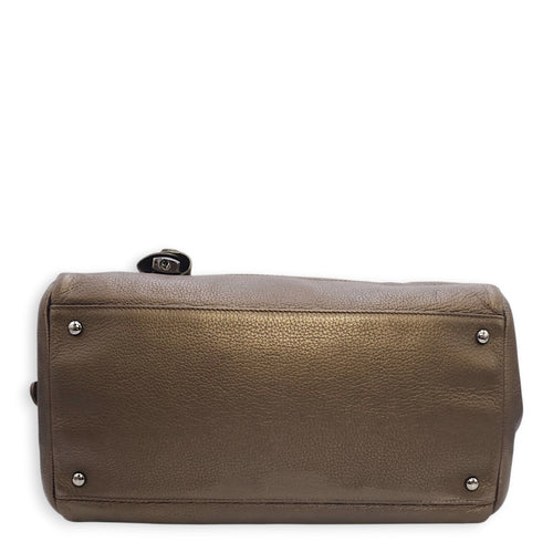 Timeless CC Chain Handle Bowler Metallic Bronze Shoulder Bag in Goat Leather, Silver hardware