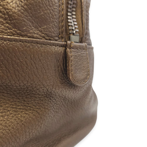 Timeless CC Chain Handle Bowler Metallic Bronze Shoulder Bag in Goat Leather, Silver hardware
