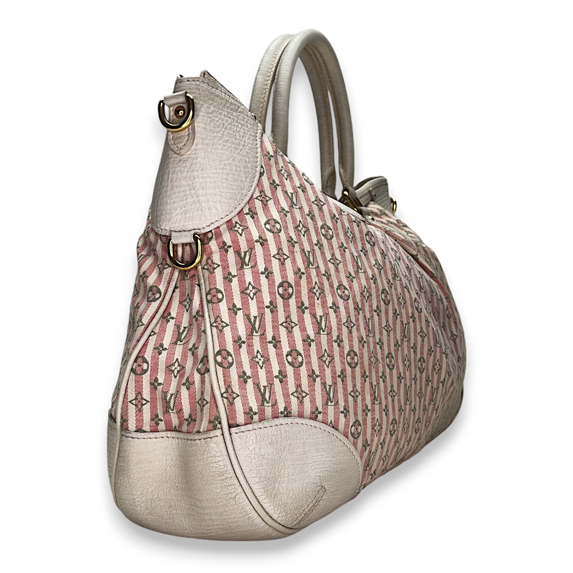 Mini Lin Croisette Marina GM Pink Top Handle Bag in Canvas, Gold hardware