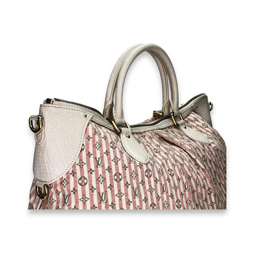 Mini Lin Croisette Marina GM Pink Top Handle Bag in Canvas, Gold hardware