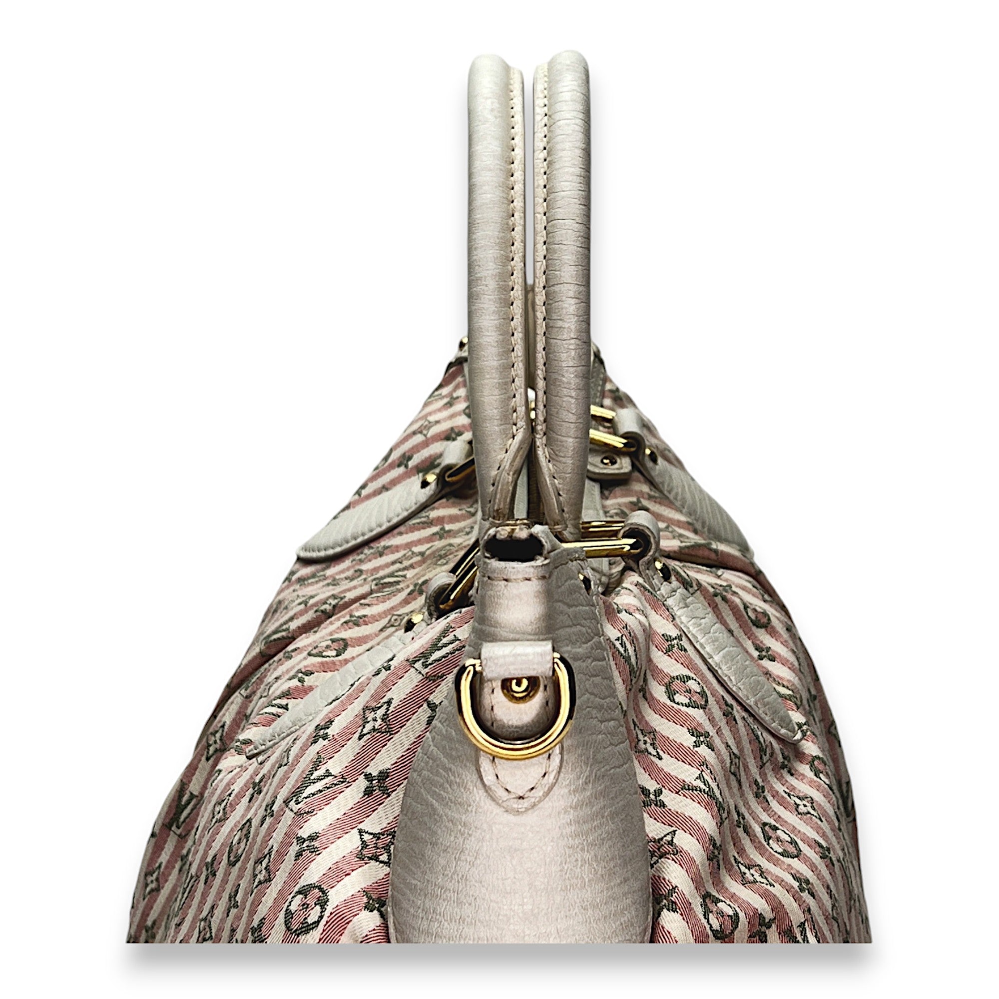 Mini Lin Croisette Marina GM Pink Top Handle Bag in Canvas, Gold hardware