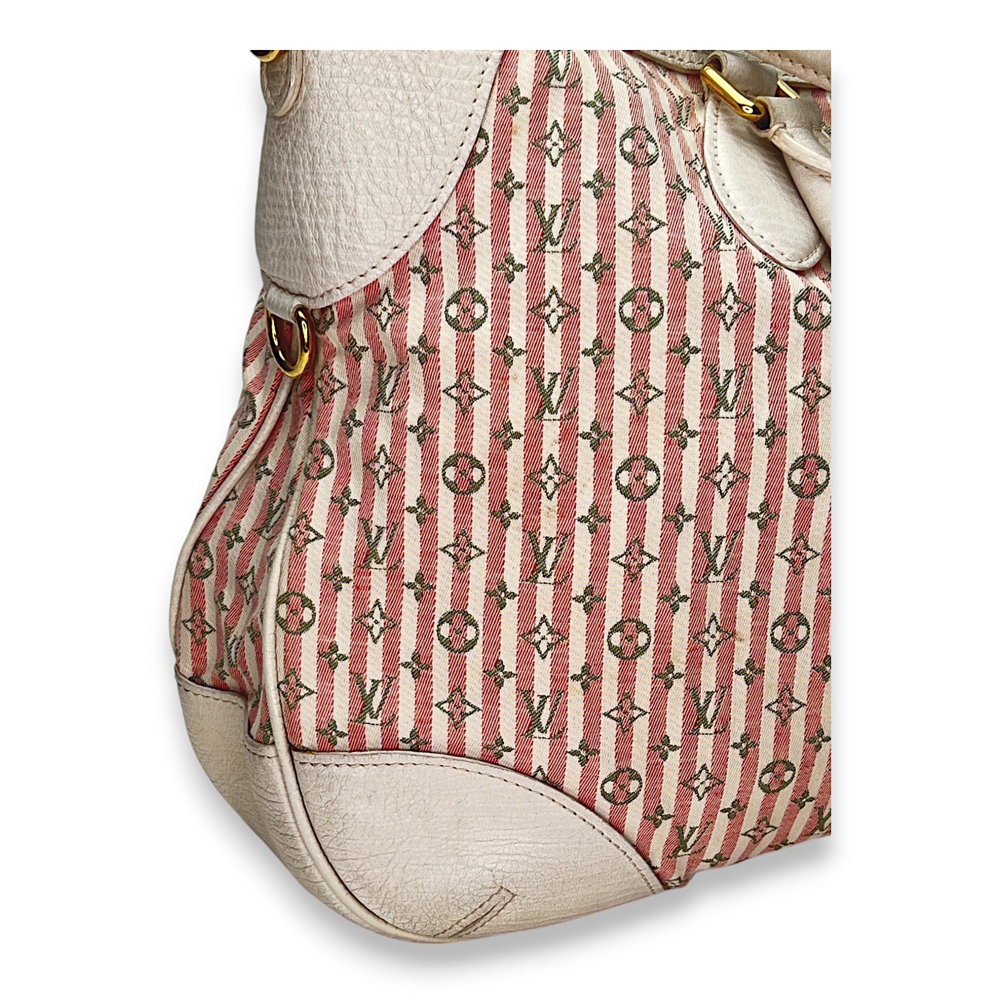 Mini Lin Croisette Marina GM Pink Top Handle Bag in Canvas, Gold hardware