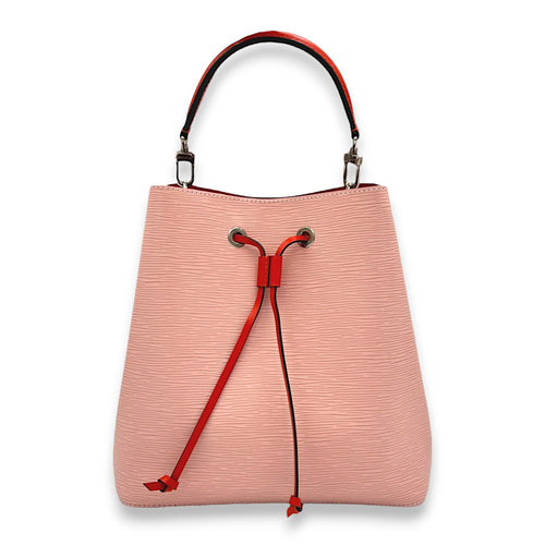 NeoNoe MM Pink Bucket Bag in Epi Leather, Silver hardware