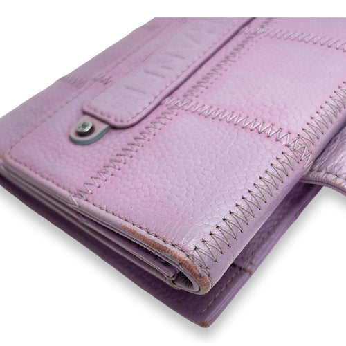 Classic Flap Pink Wallet in Caviar Leather, Silver hardware