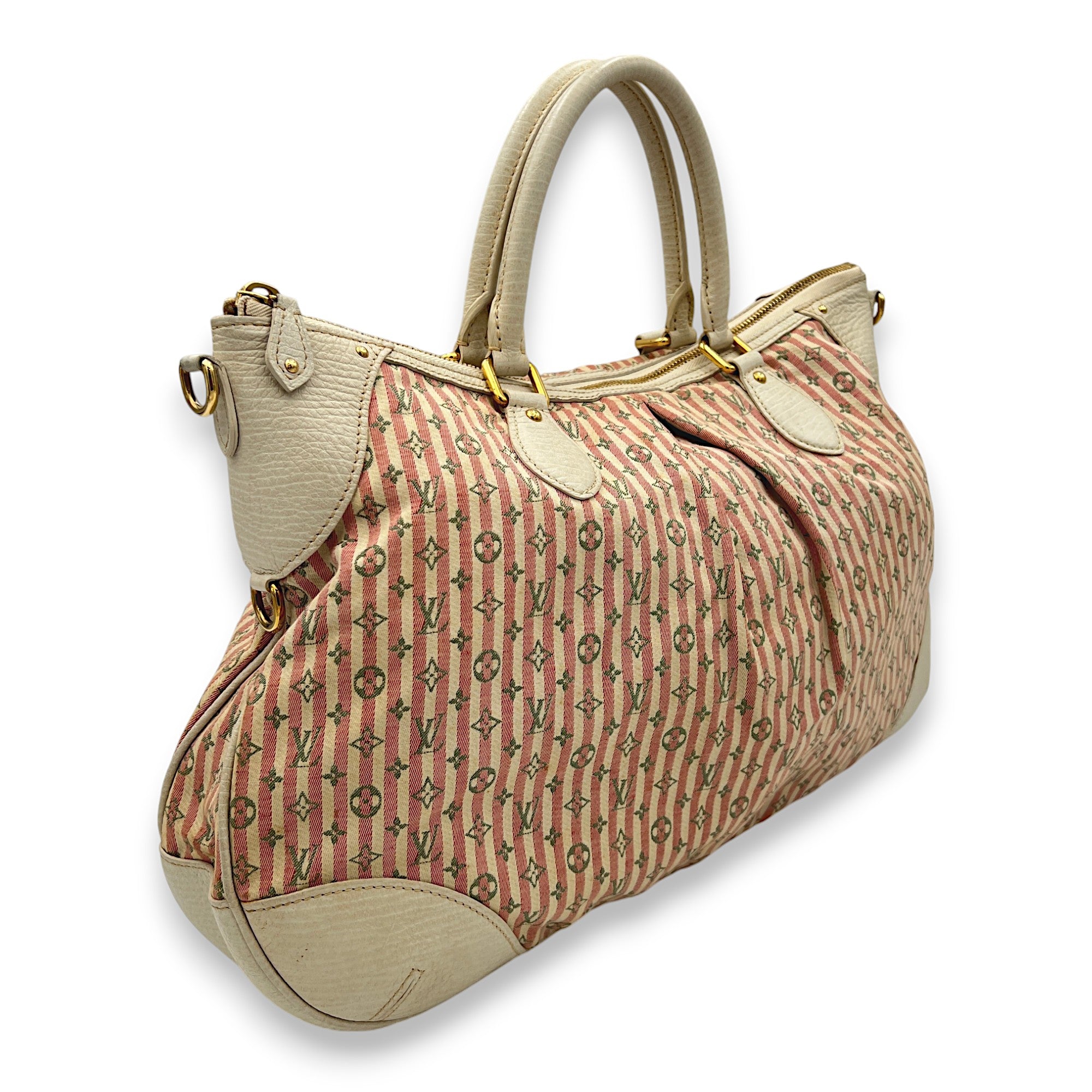 Marina Mini Lin Top handle bag in Jacquard, Gold Hardware