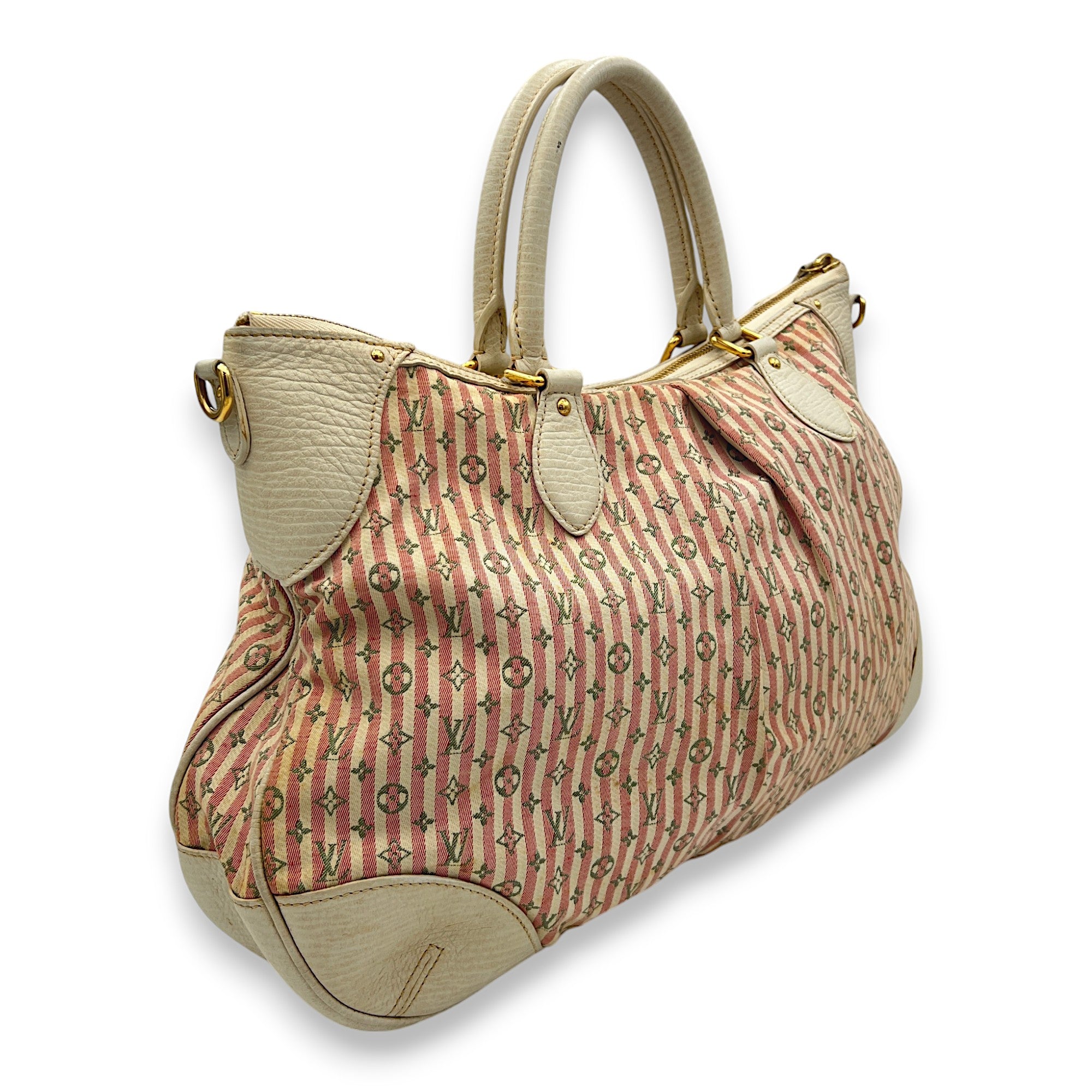 Marina Mini Lin Top handle bag in Jacquard, Gold Hardware