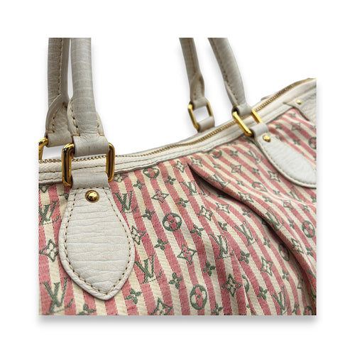 Marina Mini Lin Top handle bag in Jacquard, Gold Hardware