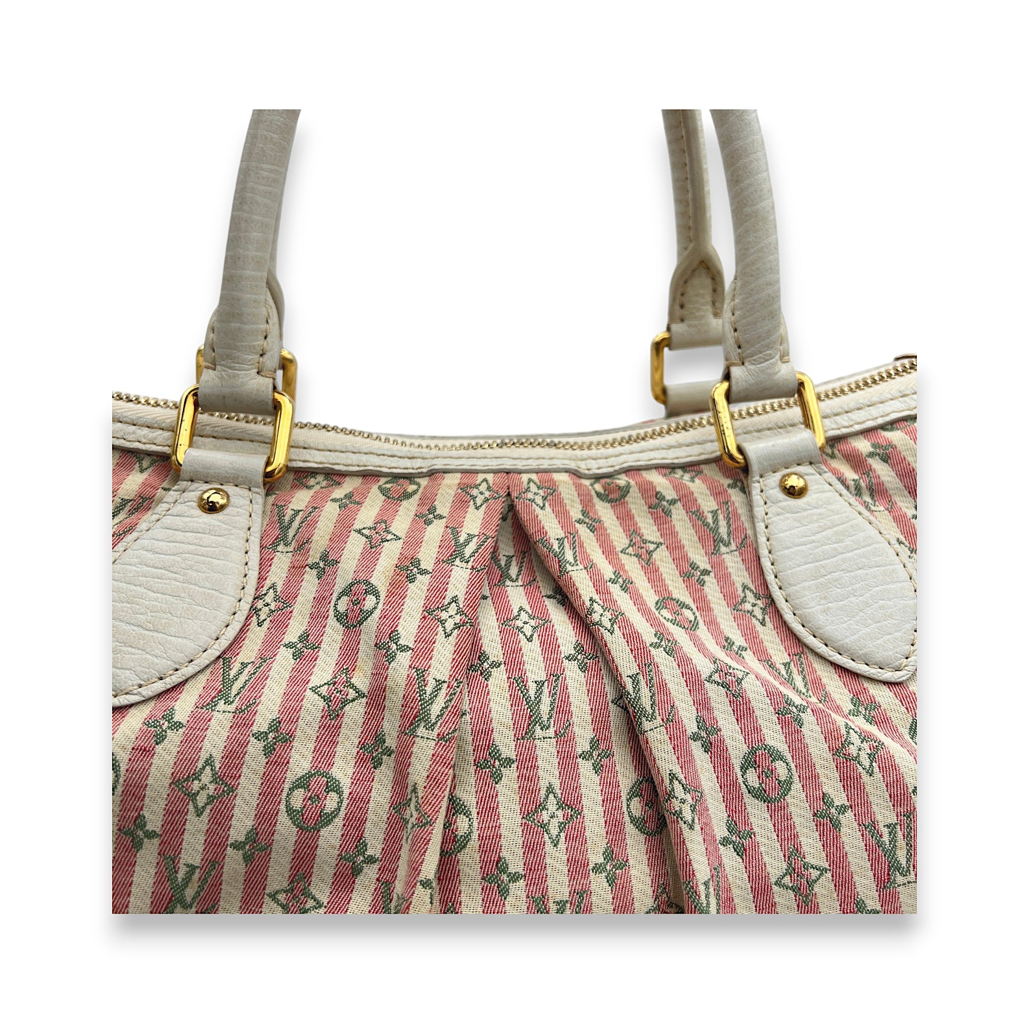 Marina Mini Lin Top handle bag in Jacquard, Gold Hardware