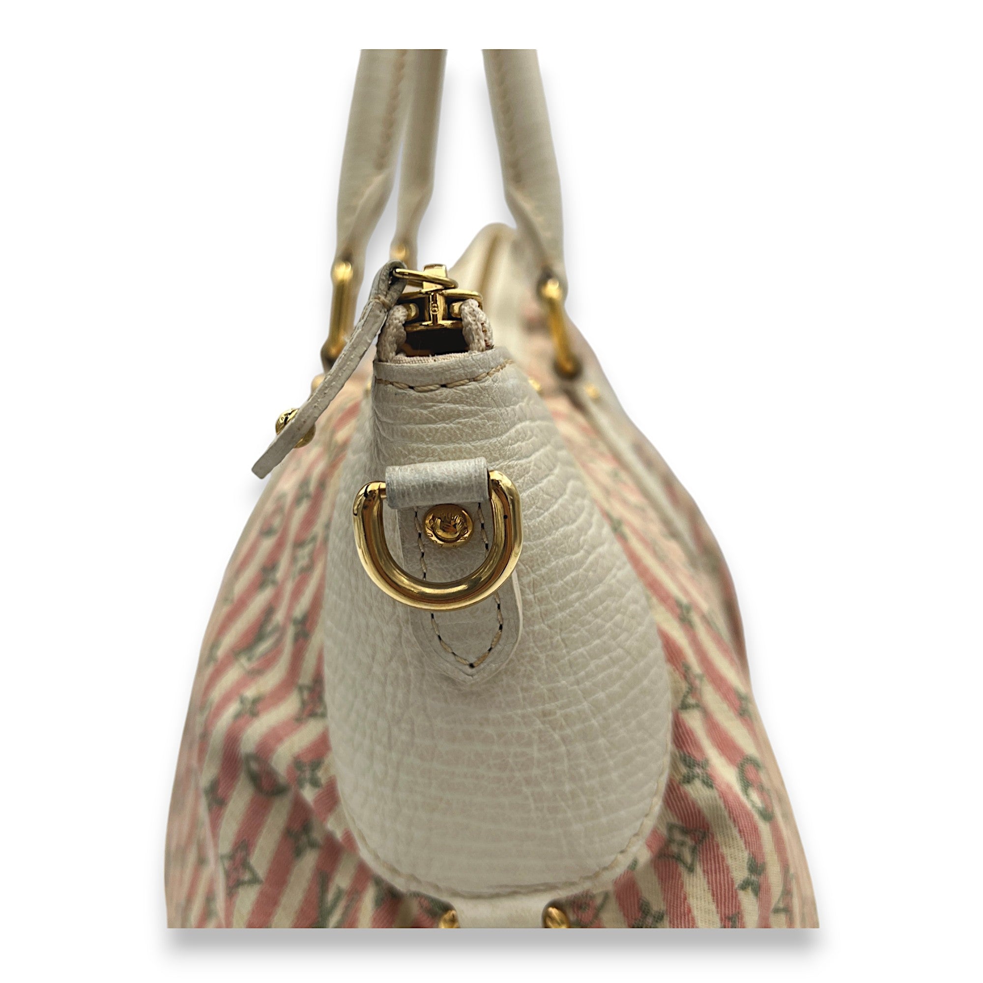 Marina Mini Lin Top handle bag in Jacquard, Gold Hardware