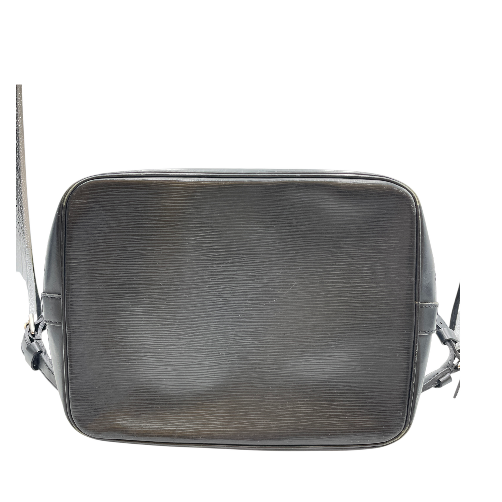 Petite Noe Black Shoulder Bag in Epi Leather, Silver hardware