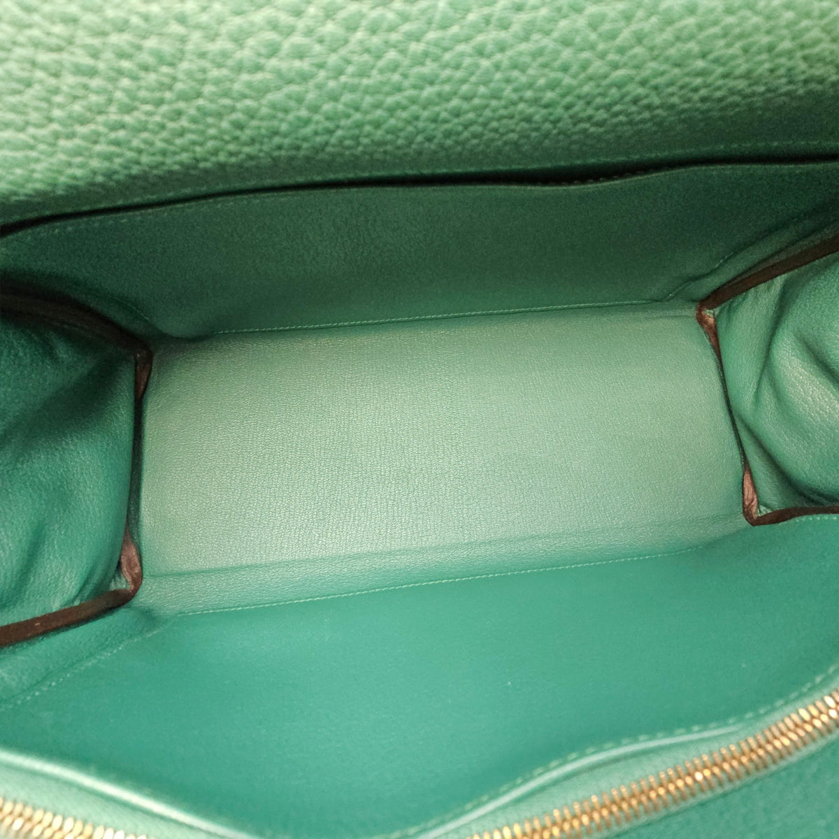 HSS Kelly 32 Malachite/ Blue Izmir in Clemence Brushed Gold hardware