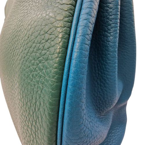 HSS Kelly 32 Malachite/ Blue Izmir in Clemence Brushed Gold hardware