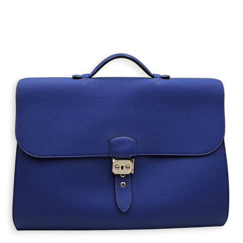 Depeches 38 Blue Electric & Taupe in Togo Palladium hardware 90891 1