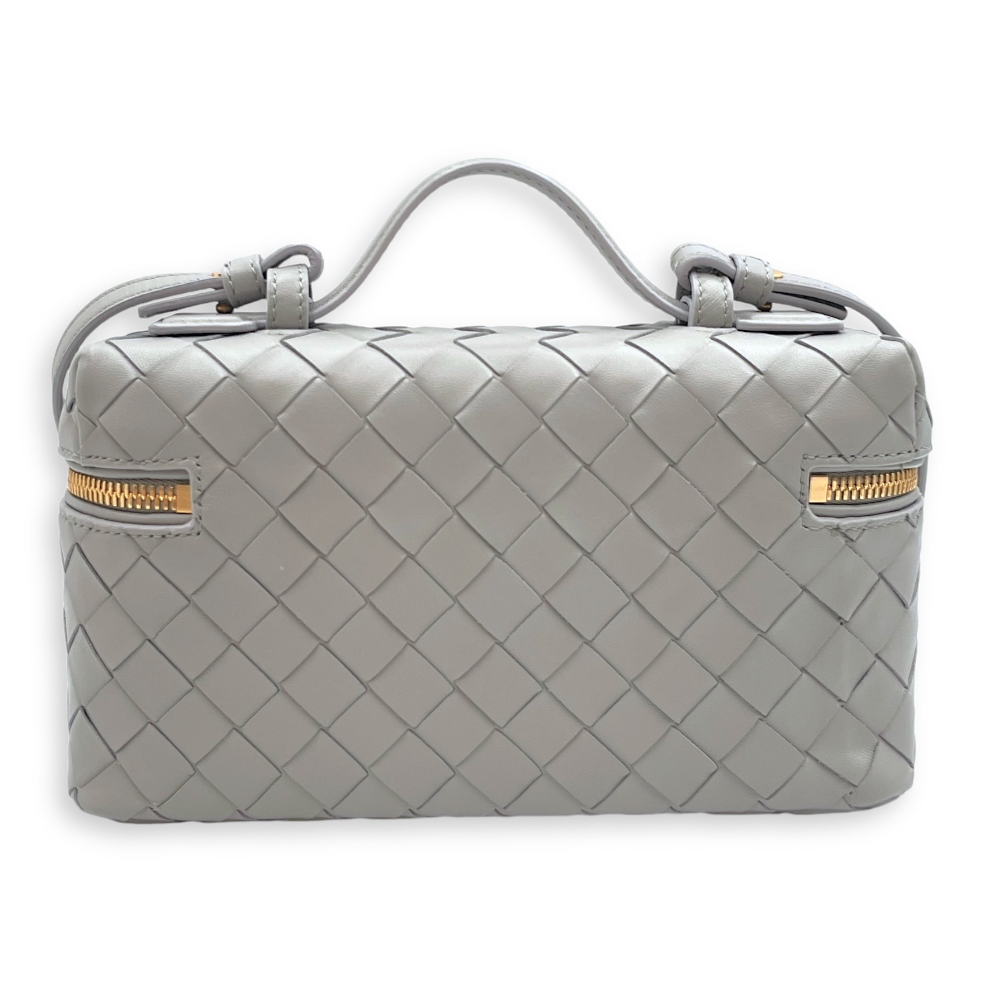 Bang Bang Intrecciato Vanity Case 23x12x6cm Sterling Crossbody Bag in Calfskin, Gold hardware