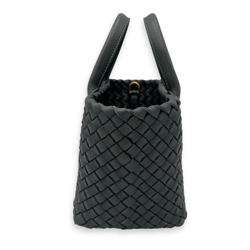 Bottega Veneta Cabat Top Handle Bag Grey in Lambskin, Silver hardware_4