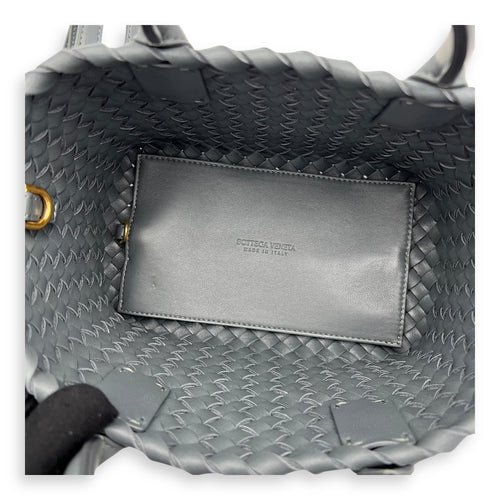 Bottega Veneta Cabat Top Handle Bag Grey in Lambskin, Silver hardware_6