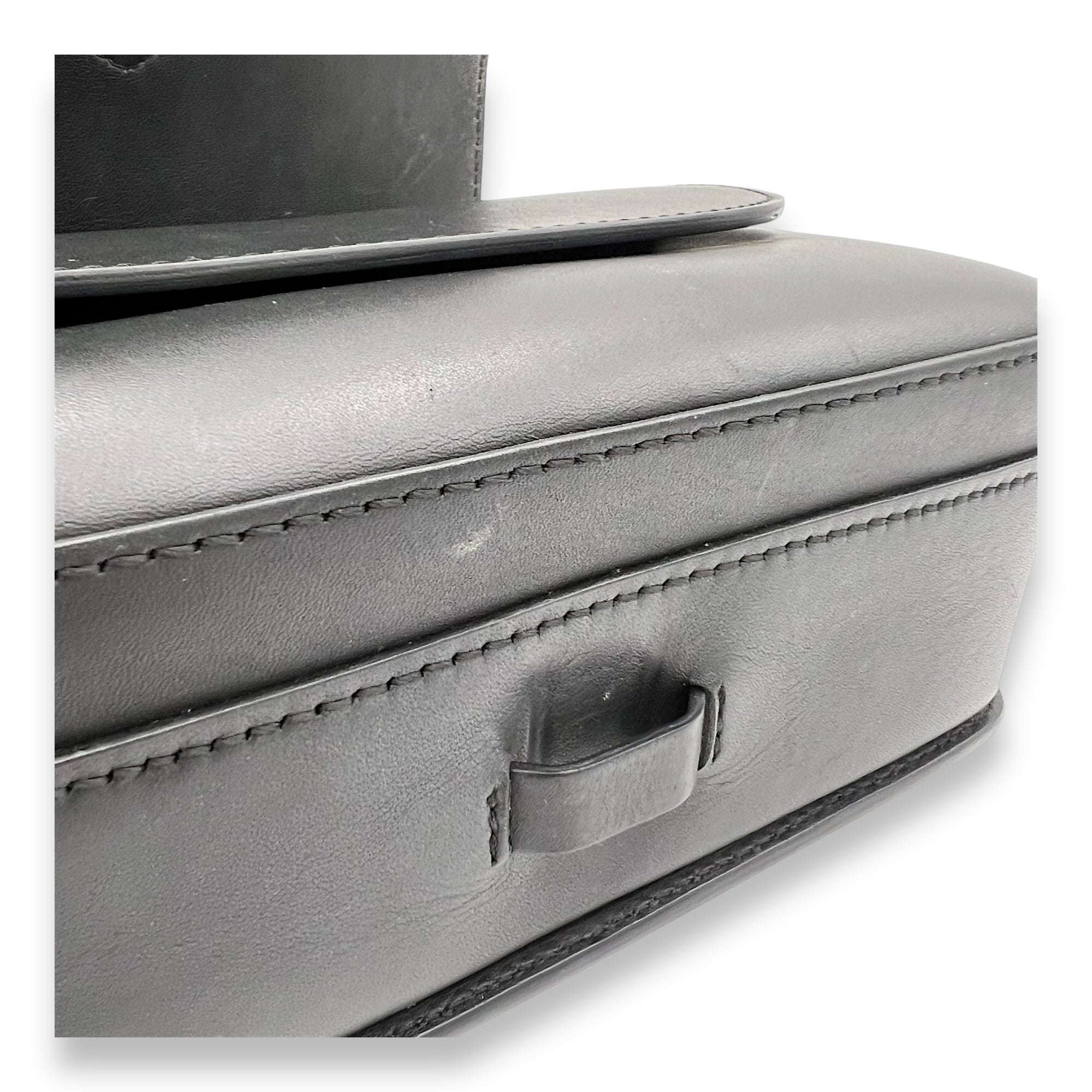 Birdie Studded Black Crossbody Bag in Calfskin, Mixed hardware