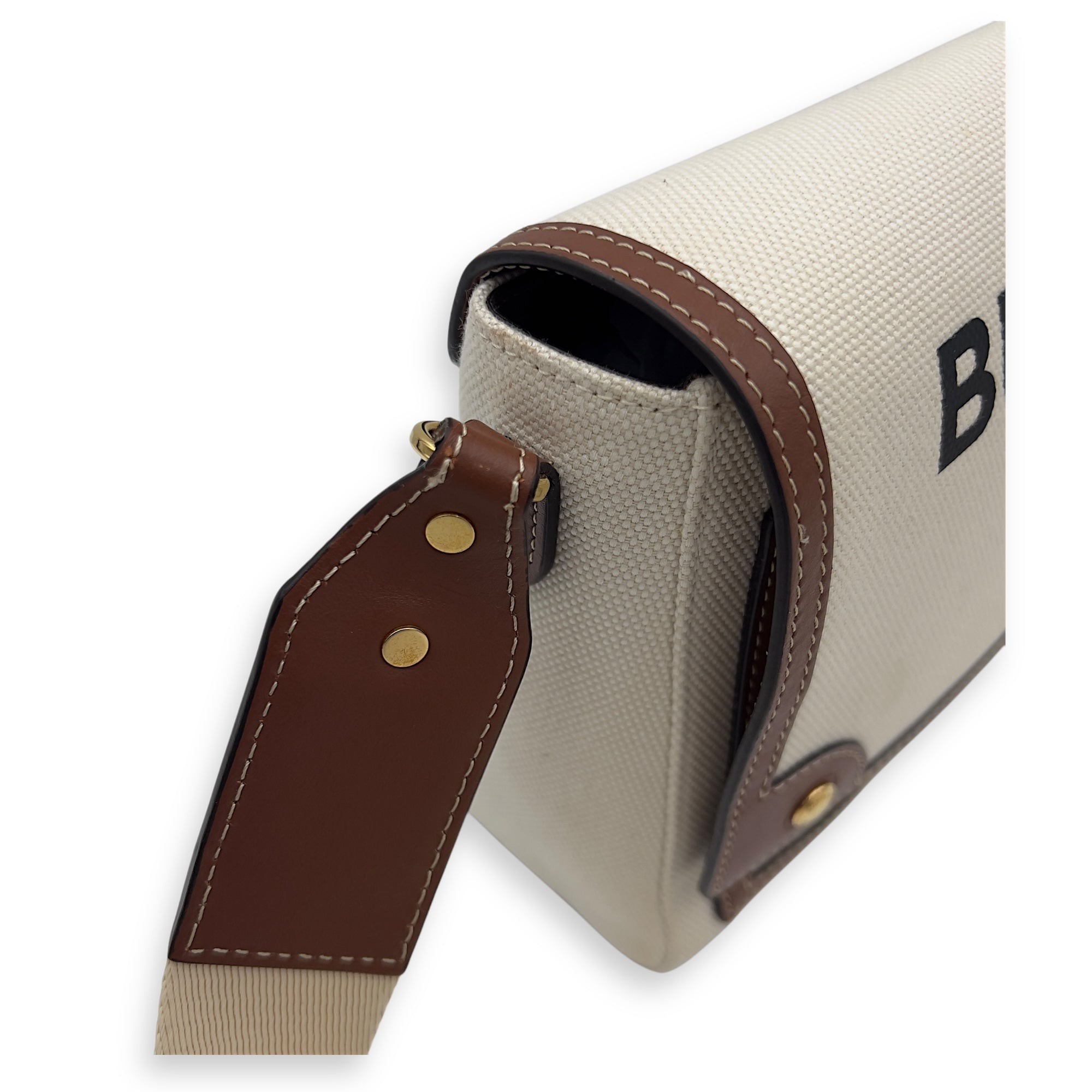 Burberry Horseferry Print Note Brown Crossbody Bag in Canvas, Gold hardware_24