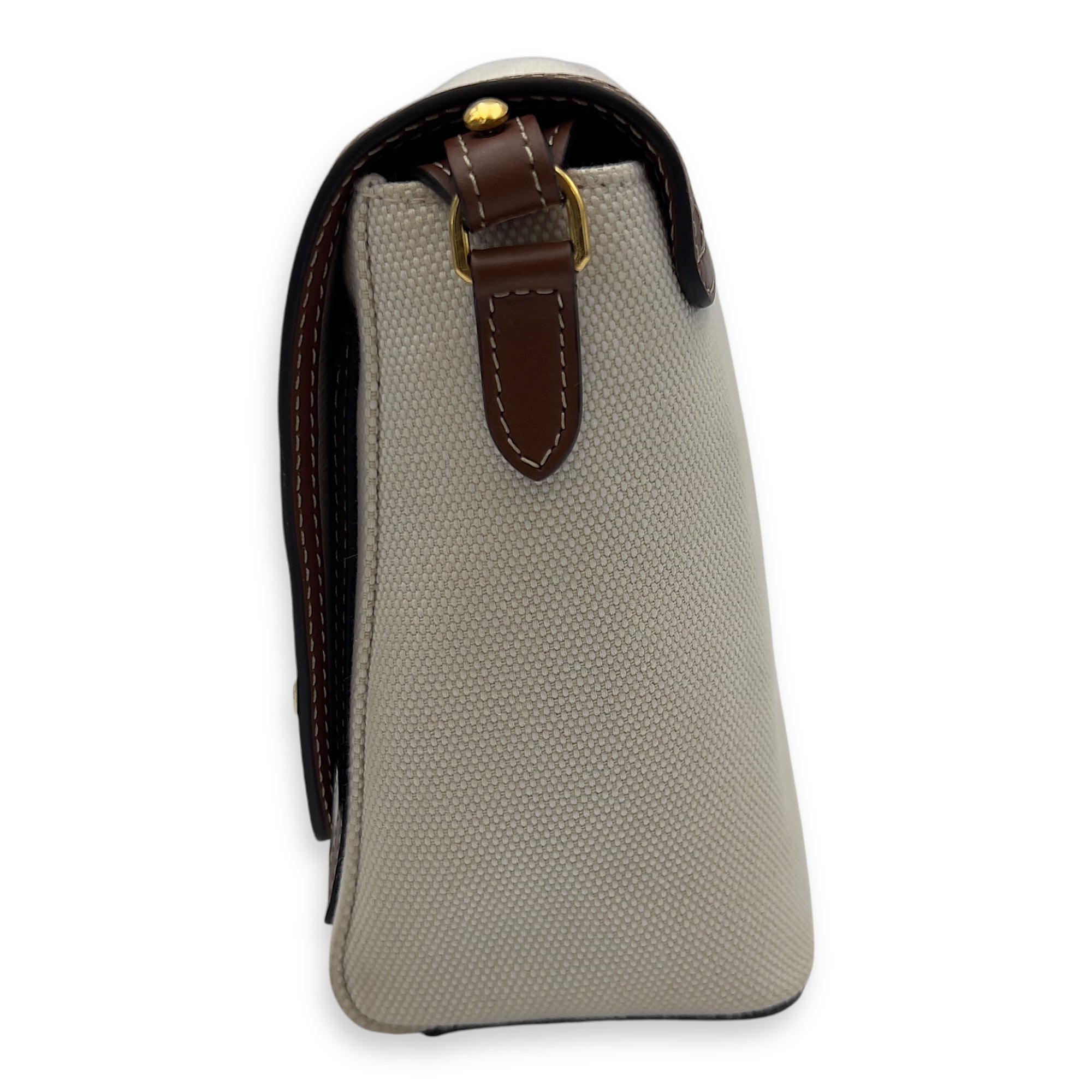 Burberry Horseferry Print Note Brown Crossbody Bag in Canvas, Gold hardware_3
