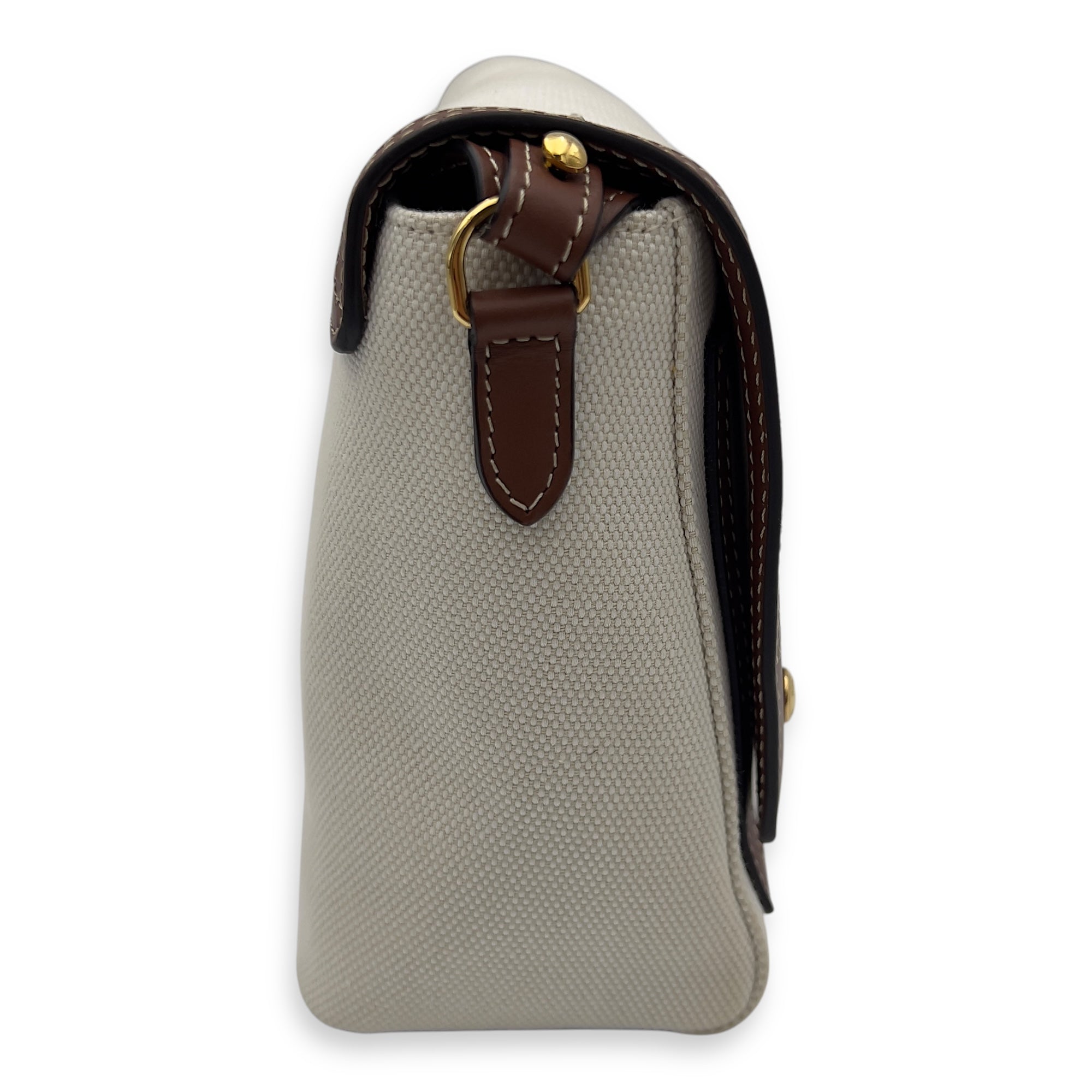 Burberry Horseferry Print Note Brown Crossbody Bag in Canvas, Gold hardware_4