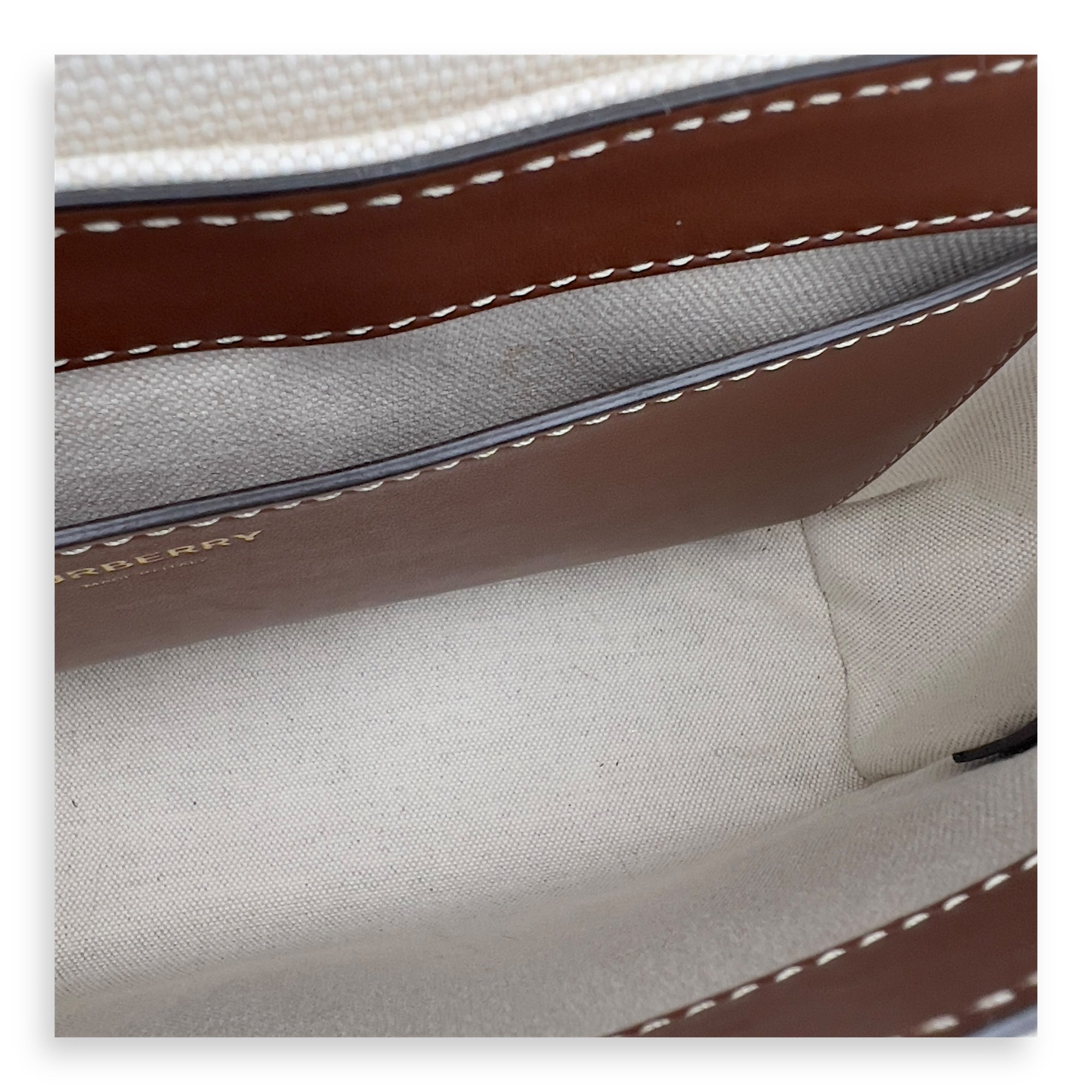 Burberry Horseferry Print Note Brown Crossbody Bag in Canvas, Gold hardware_8