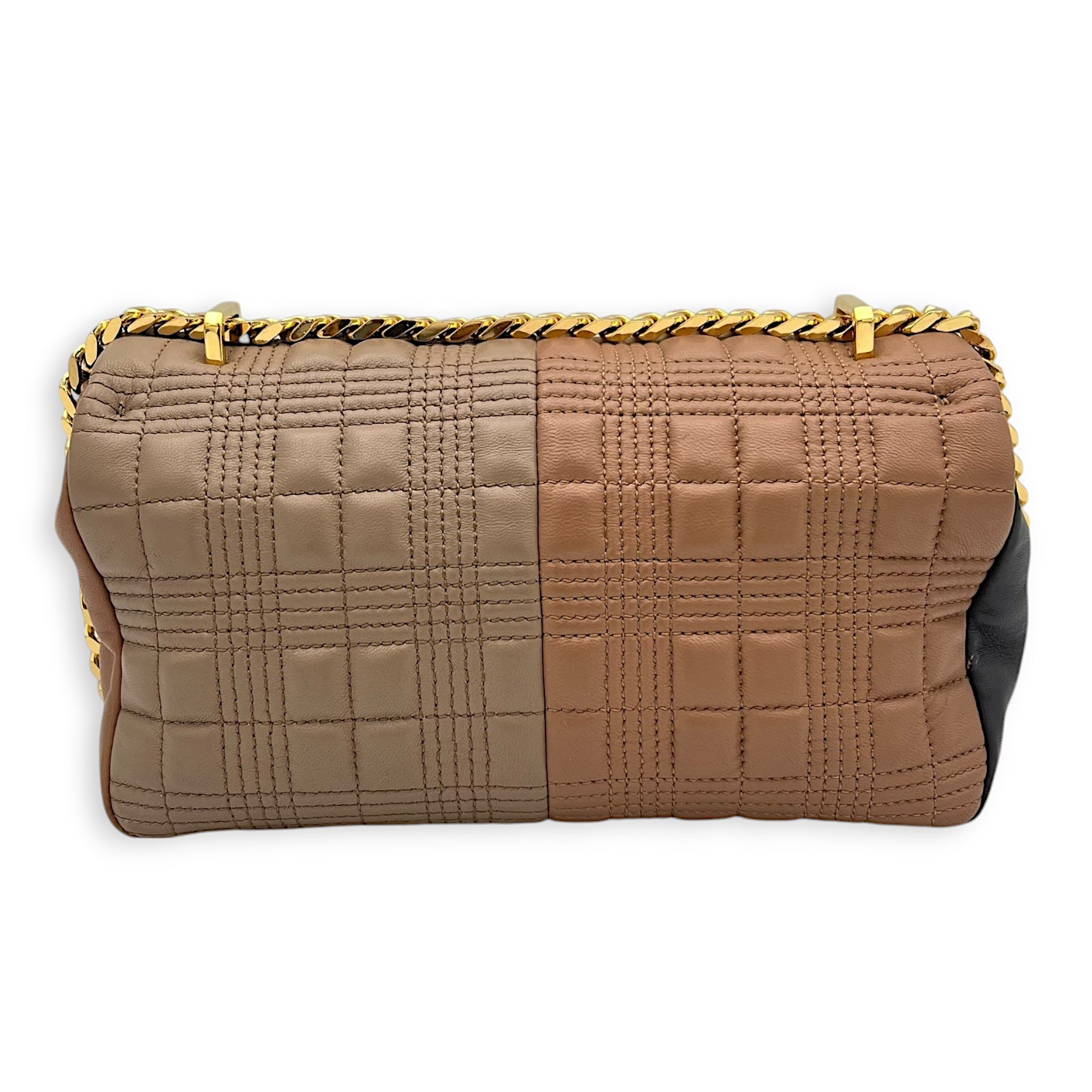 Burberry Lola Small Brown Shoulder Bag in Lambskin, Gold hardware_2
