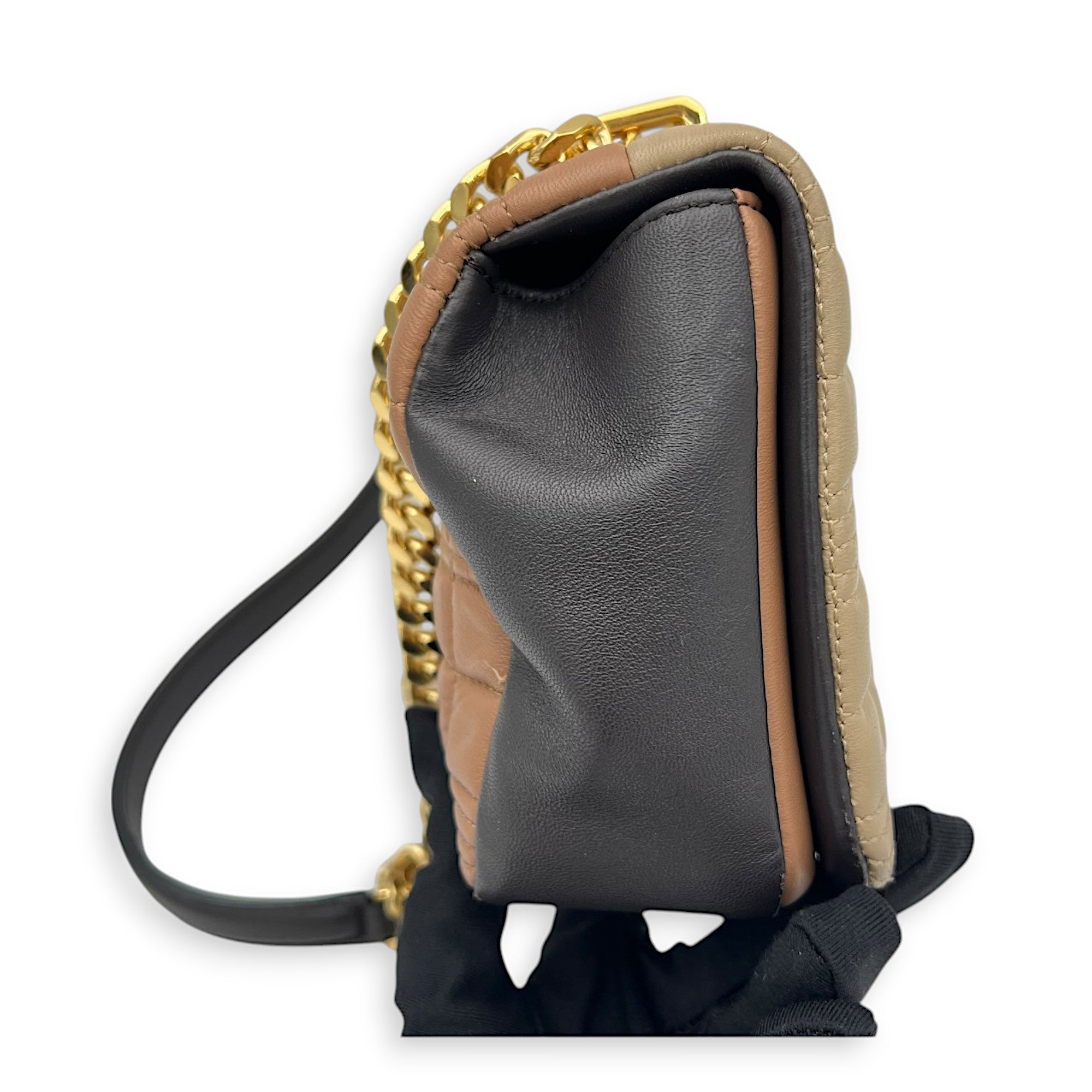 Burberry Lola Small Brown Shoulder Bag in Lambskin, Gold hardware_3
