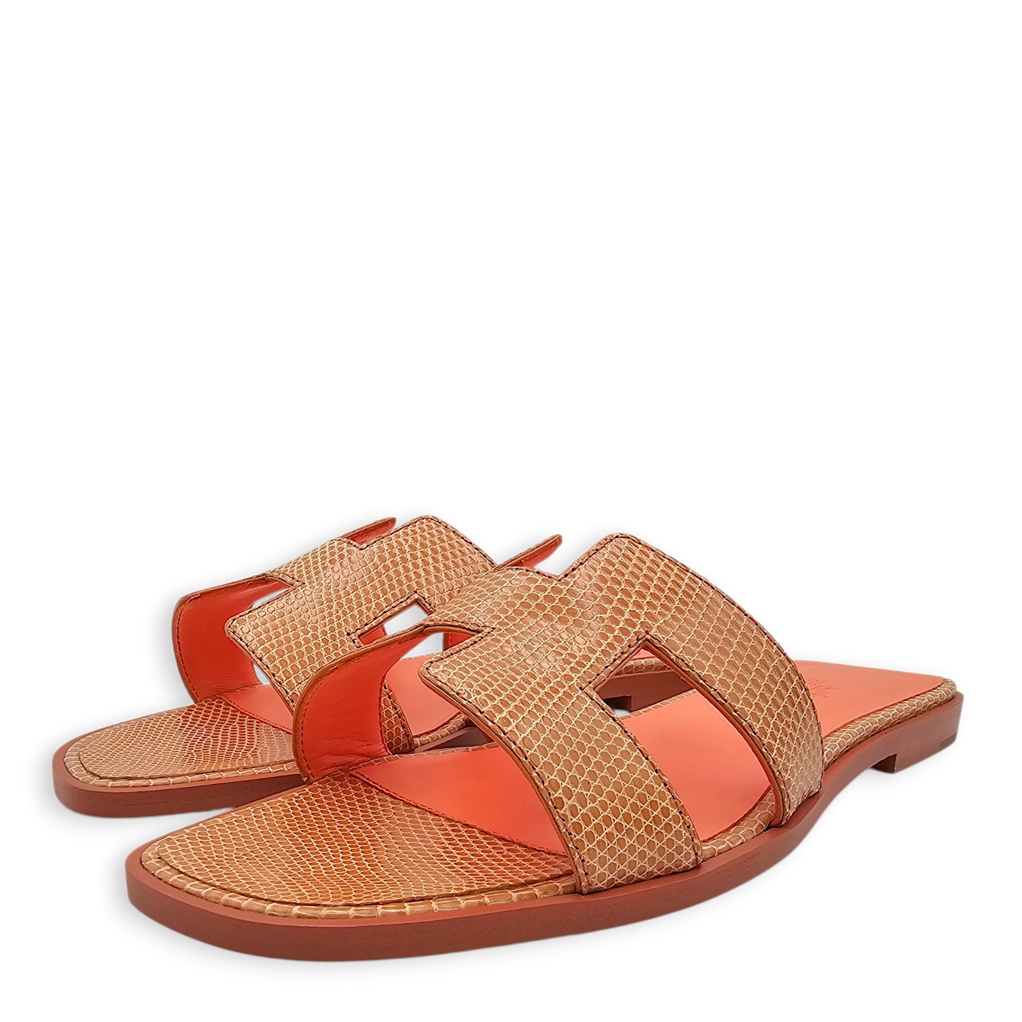 Oran   37 Orange Joey Sandals in Lizard C101060 2