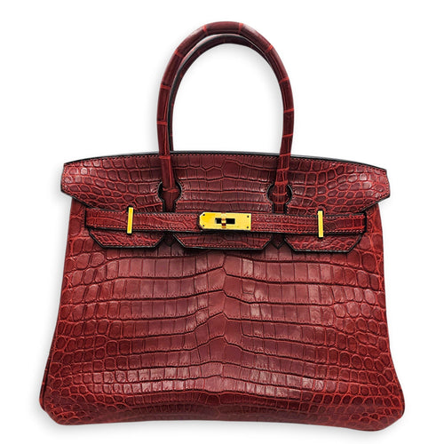 Birkin 30 Rouge in Matte Niloticus Gold hardware C108562 1