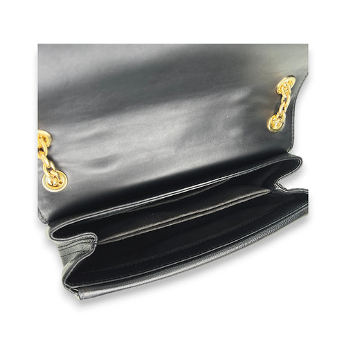 Very Chain Black Shoulder Bag in Calfskin, Gold hardware