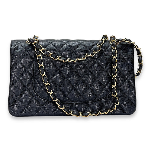 Classic Double Flap Mediun Shoulder bag in Caviar leather, Gold Hardware