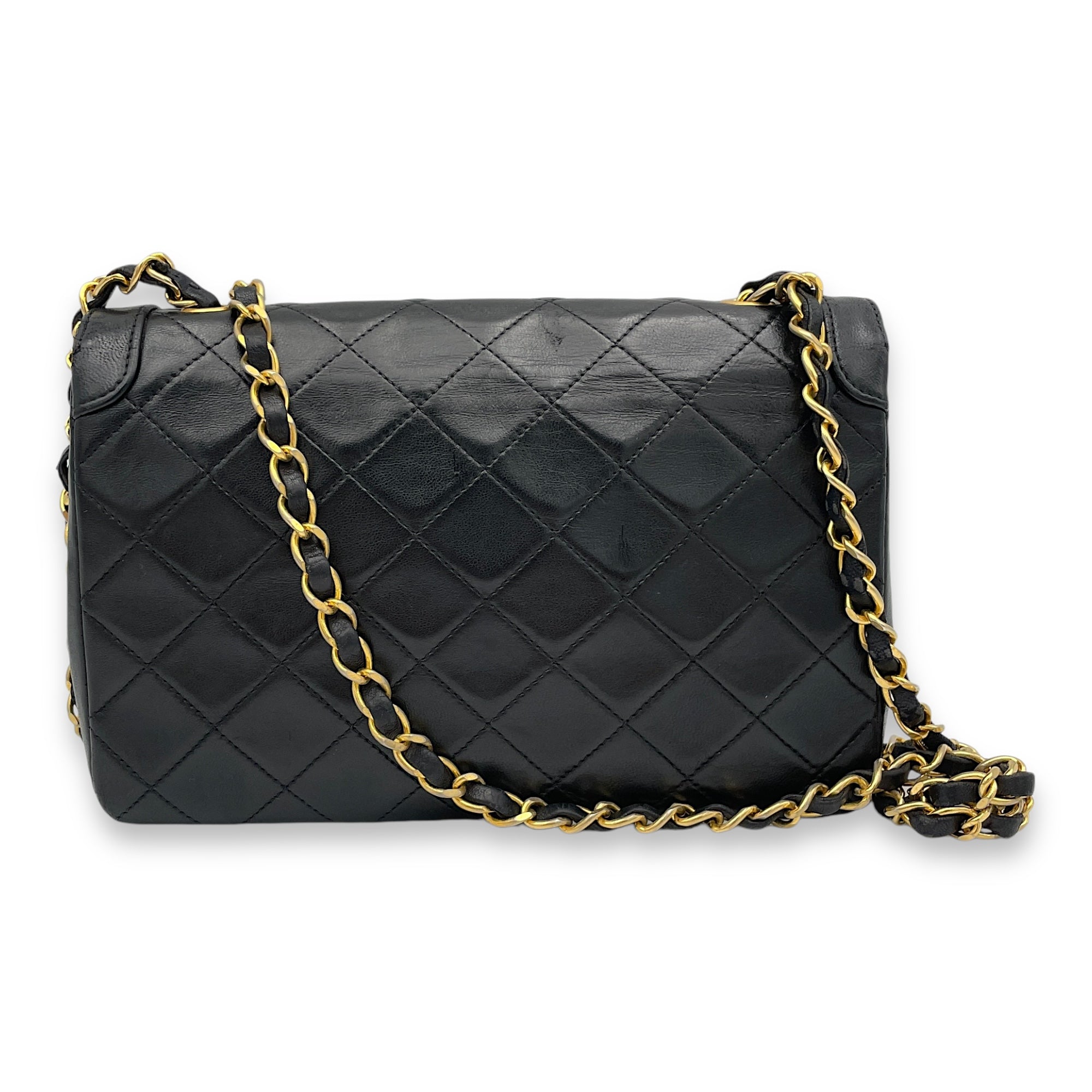 Chanel Matelasse Coco Mark Black Crossbody Bag in Lambskin Gold hardware Singapore