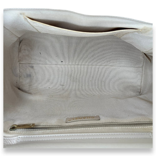 Stitched Shopping Beige Top Handle Bag in Calfskin, Gold hardware