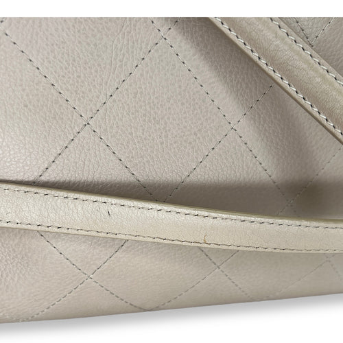 Stitched Shopping Beige Top Handle Bag in Calfskin, Gold hardware