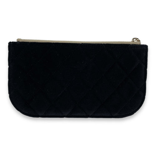 CC Black Pouch in Velvet, Gold hardware