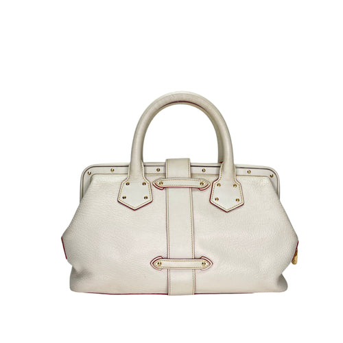 Suhali Lingenieux Beige Top Handle Bag in Calfskin, Gold hardware