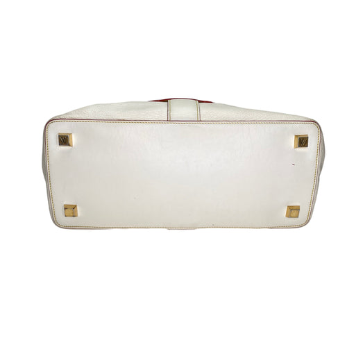 Suhali Lingenieux Beige Top Handle Bag in Calfskin, Gold hardware