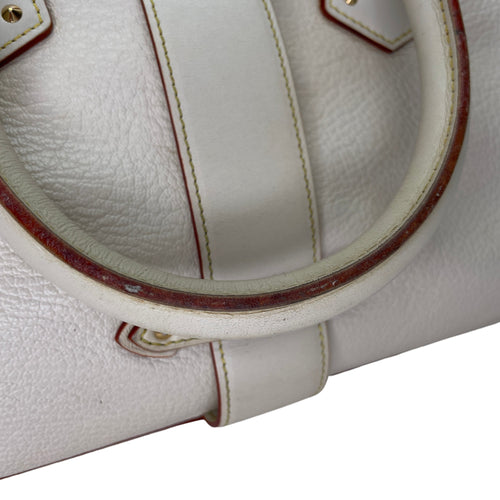 Suhali Lingenieux Beige Top Handle Bag in Calfskin, Gold hardware