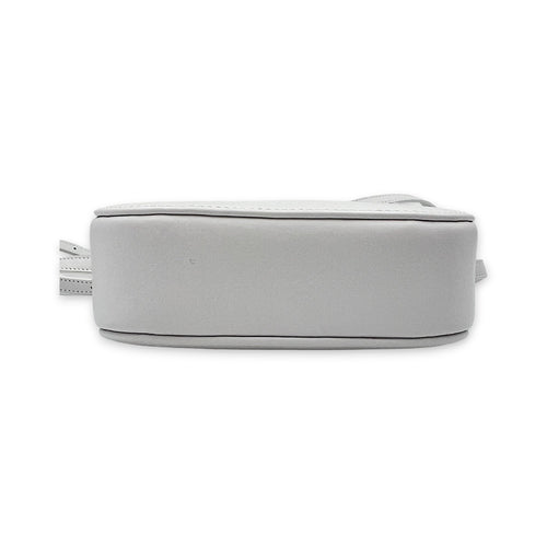 Everyday Camera XS White Crossbody Bag in Calfskin, Silver hardware